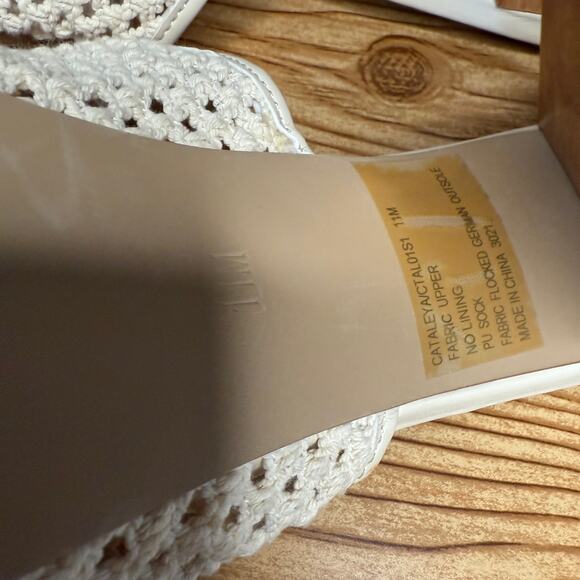 Steve Madden Cream Crochet Knit Block Heel Mules Womens 11 Cataleya - Picture 12 of 12